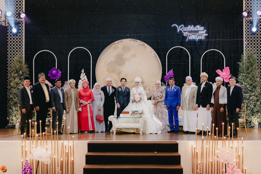 Guests celebrating at a Nikah reception