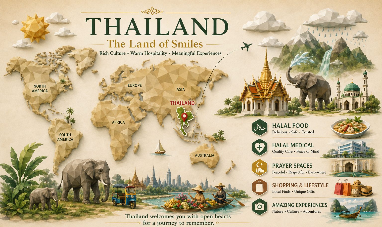 Thailand, the Land of Smiles — a Muslim-friendly destination: halal food, halal medical care, prayer spaces, shopping and amazing experiences